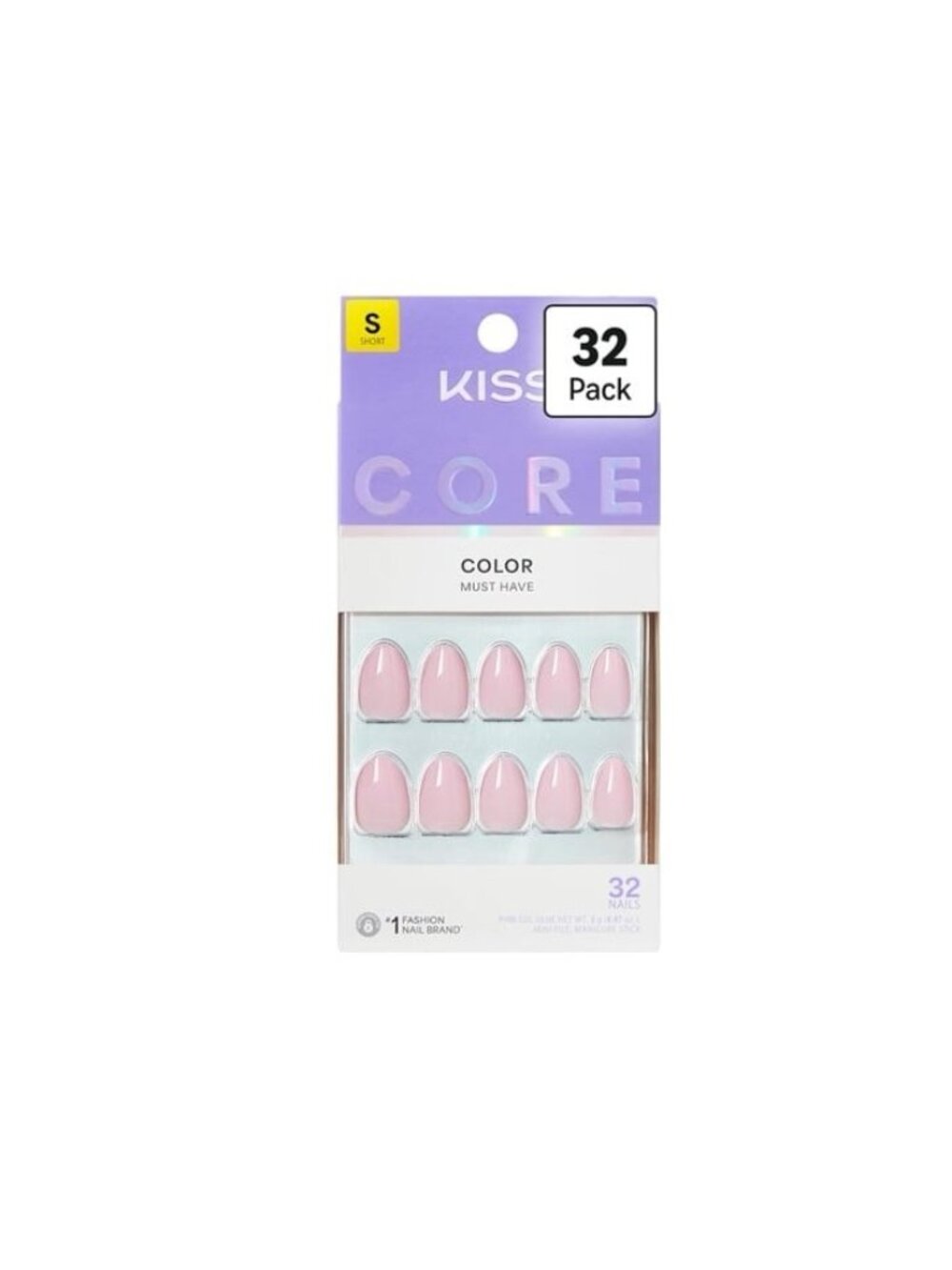 KISS CORE Color Must Have Short Press-On Nails 32 Pack